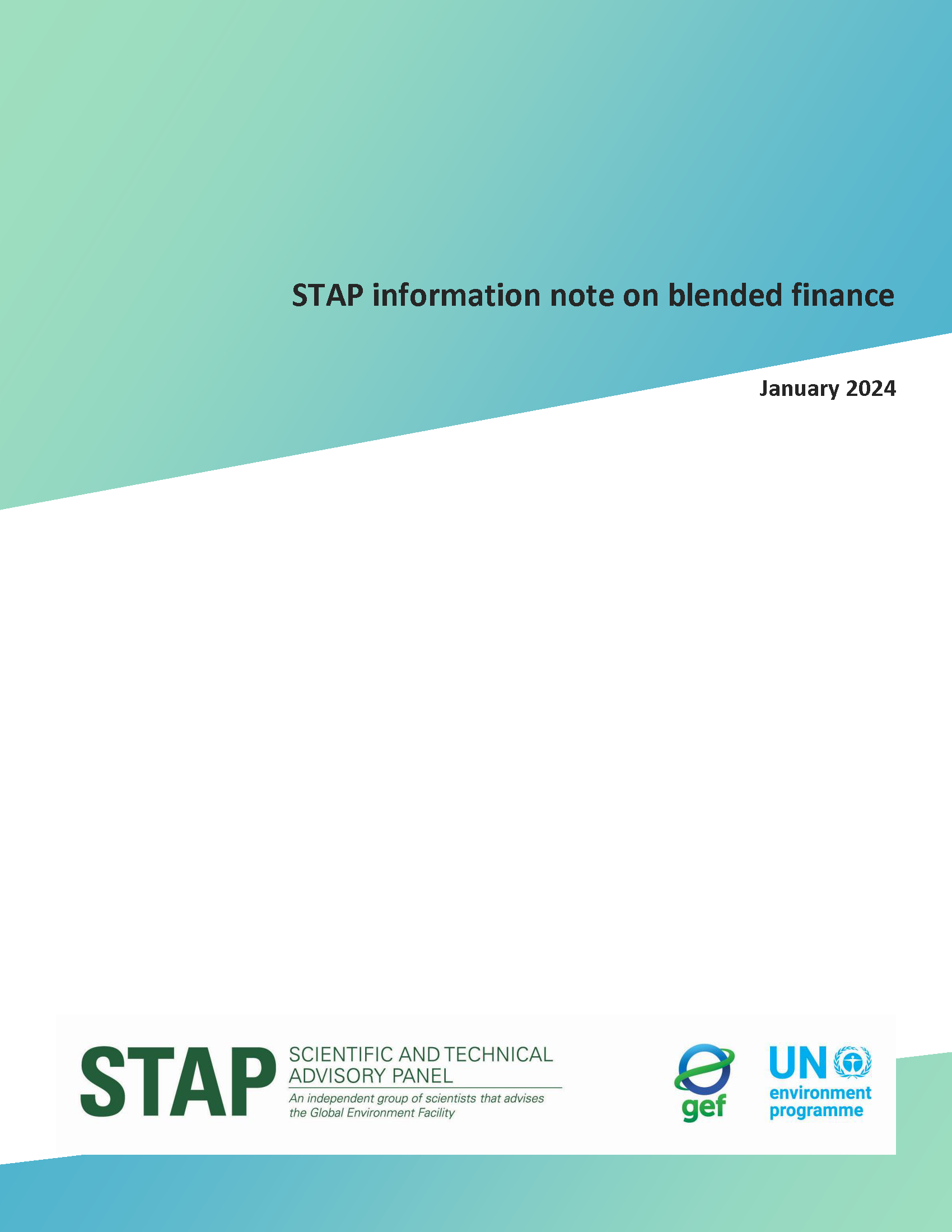 STAP information note on blended finance